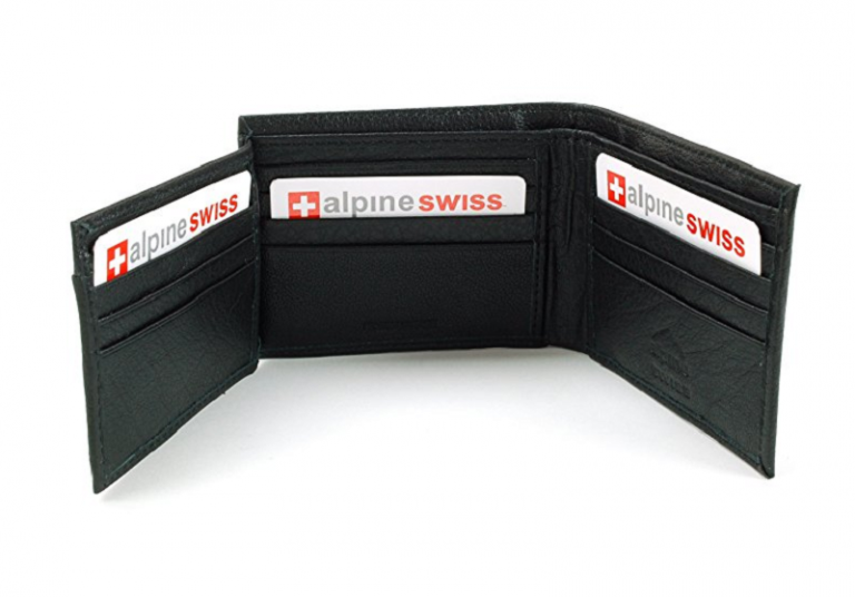 Alpine Swiss Mens Leather Flipout ID Wallet Bifold Trifold Hybrid-1