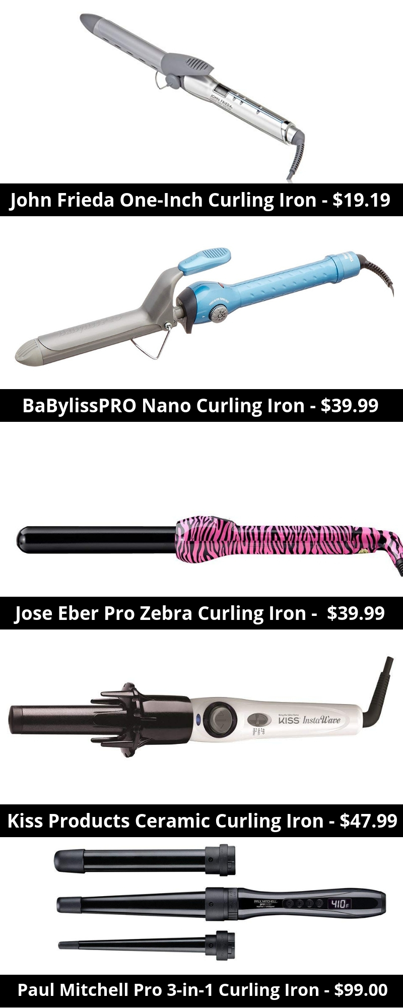 How Much Should You Pay for a Curling Iron - with text